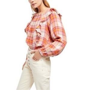 $118 NWT WE THE FREE SIENA PLAID PULLOVER TOP